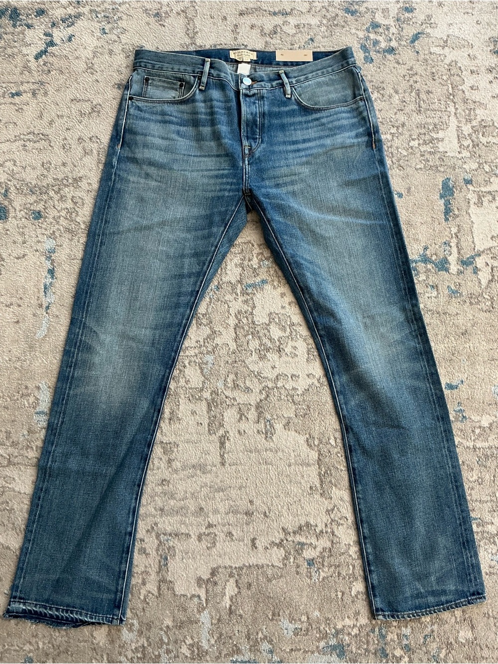 Burberry Men's Faded Blue Straight-Leg Jeans